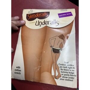 Vintage Underalls Slenderalls Pantyhose Beige Suntan Size A-B Style 330